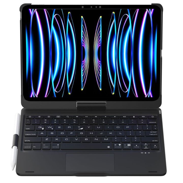 Transform your iPad into a workstation with this backlit keyboard case and responsive trackpad.