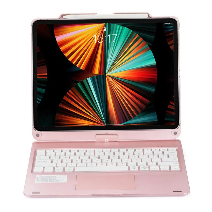 Full-feature iPad keyboard case with vibrant backlit keys & an integrated precision trackpad.
