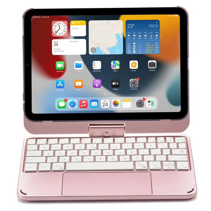 Innovative iPad keyboard accessory: backlit keys, precision trackpad, & protective design.