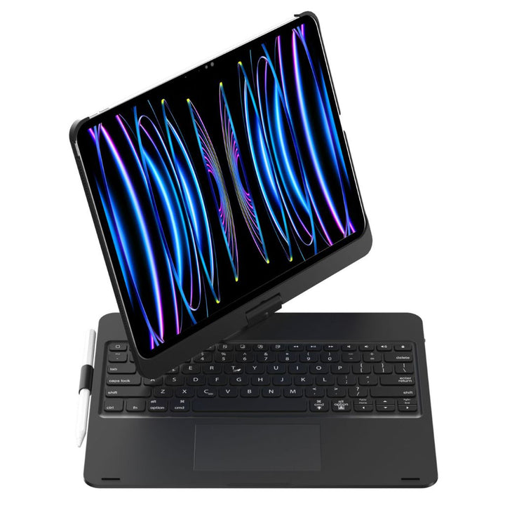 Efficient iPad accessory: keyboard case with backlit keys, accurate trackpad, & tablet defense.