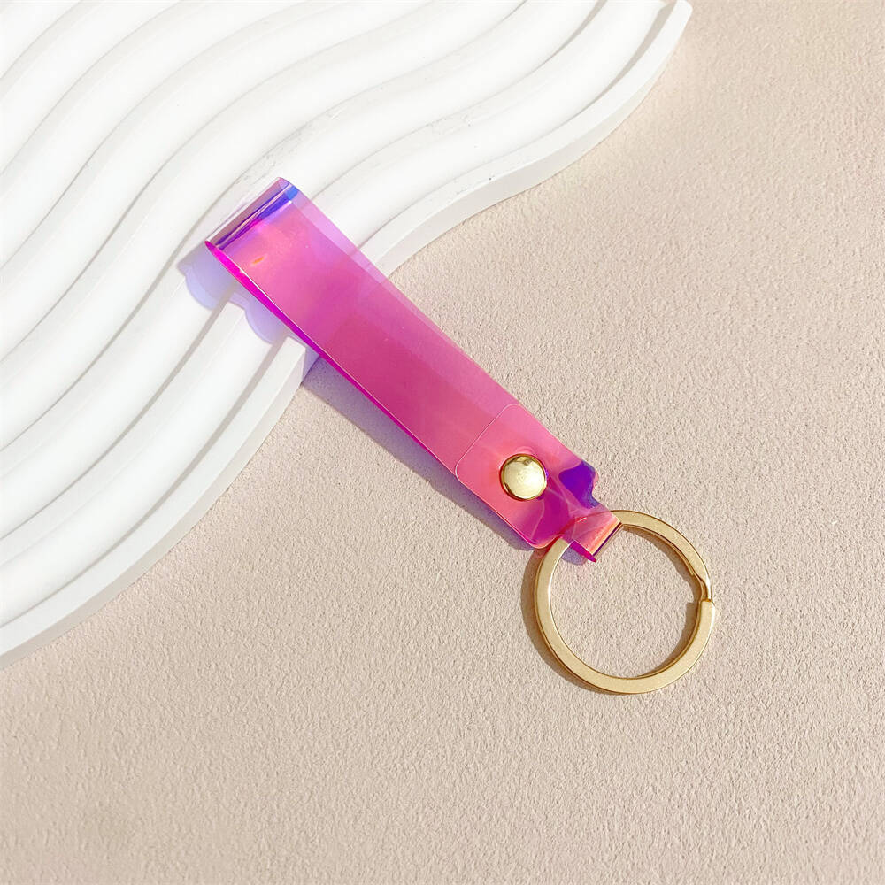 Premium iridescent acrylic keychain, a sleek and colorful key accessory.