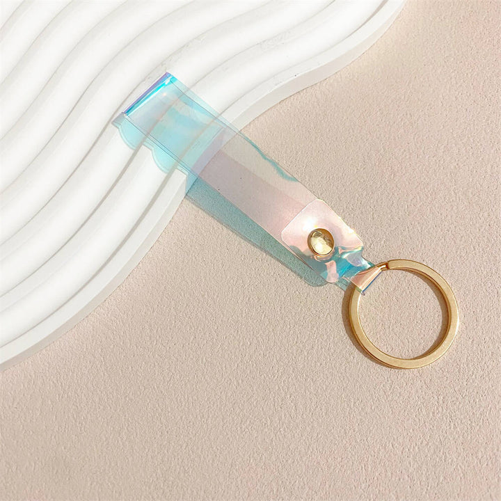Unique iridescent acrylic keychain, a colorful and stylish gift for friends.