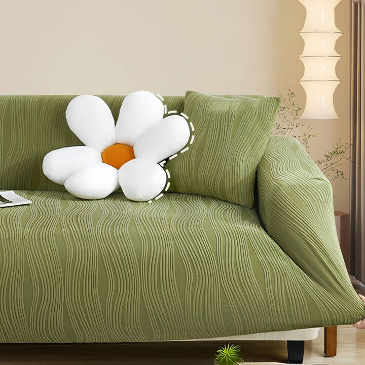 Premium jacquard stretch fit couch cover, pet-proof & washable, for elegant living spaces.