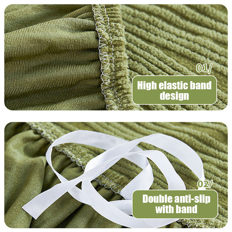 Elegant jacquard sofa slipcover, stretchable & durable, perfect for updating living room style.