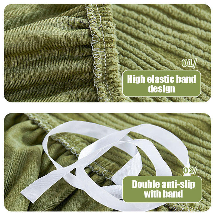 Elegant jacquard sofa slipcover, stretchable & durable, perfect for updating living room style.