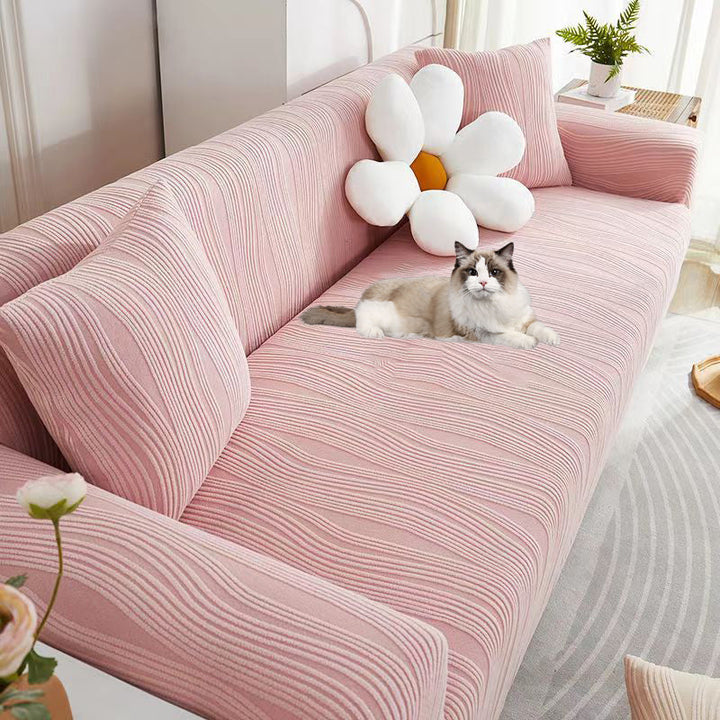 Elastic couch cover, jacquard texture, designed as a pet-friendly & anti-scratch furniture protector.