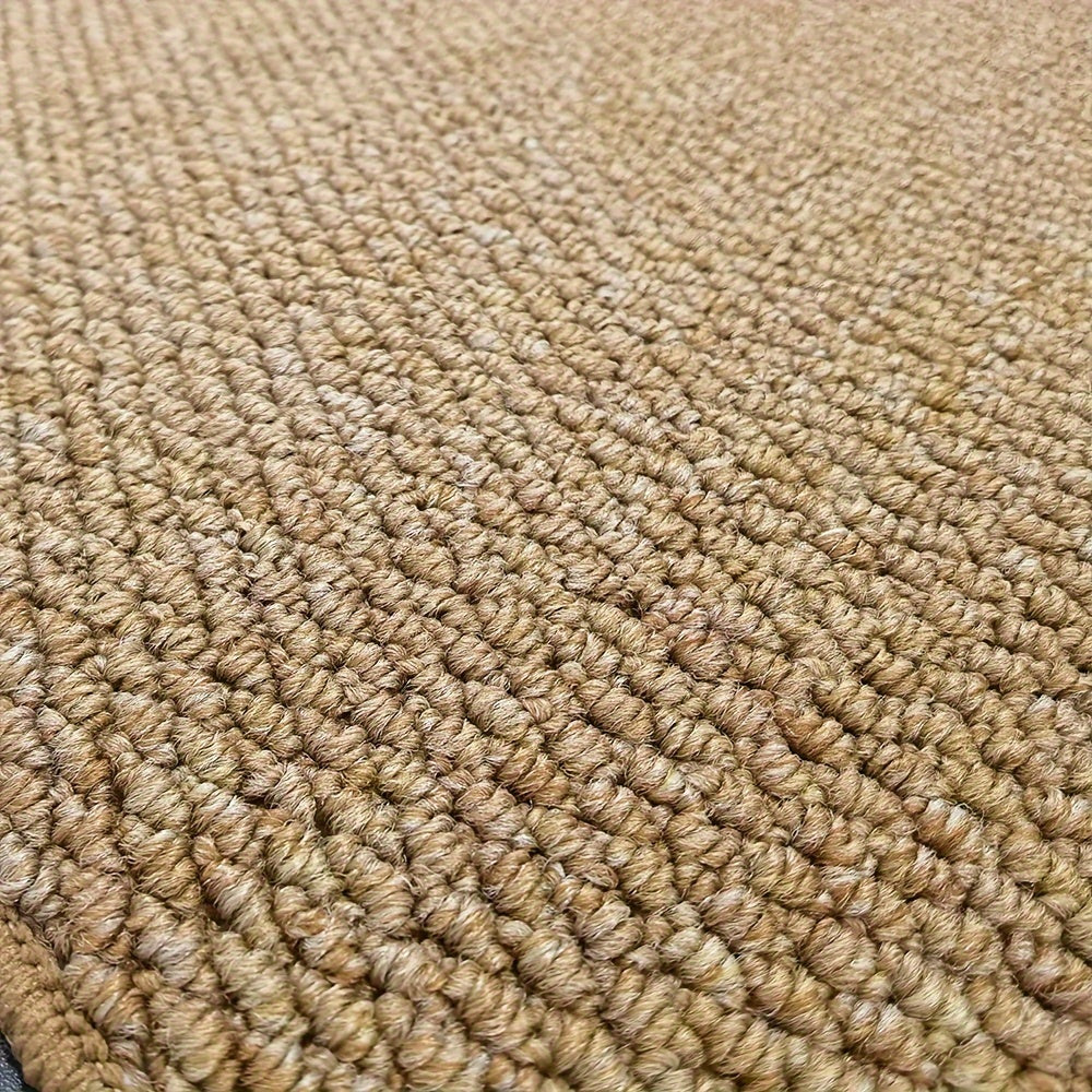 Stylish jute-look entryway rug for indoor/outdoor use. Soft, absorbent, non-slip floor protection.