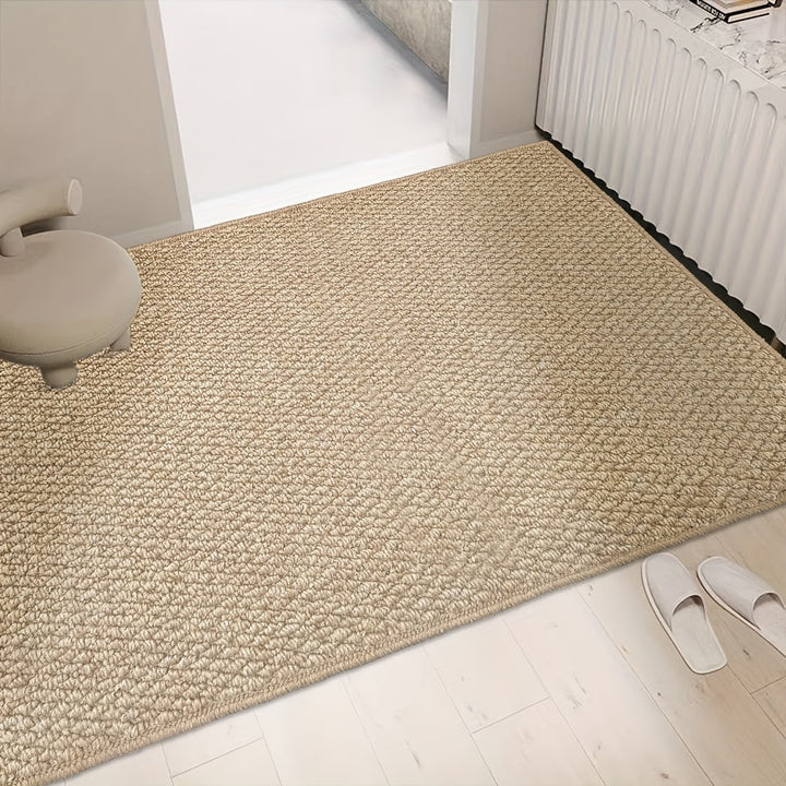 Soft jute-look indoor mat. Absorbent, non-slip floor protection for your home entryway.