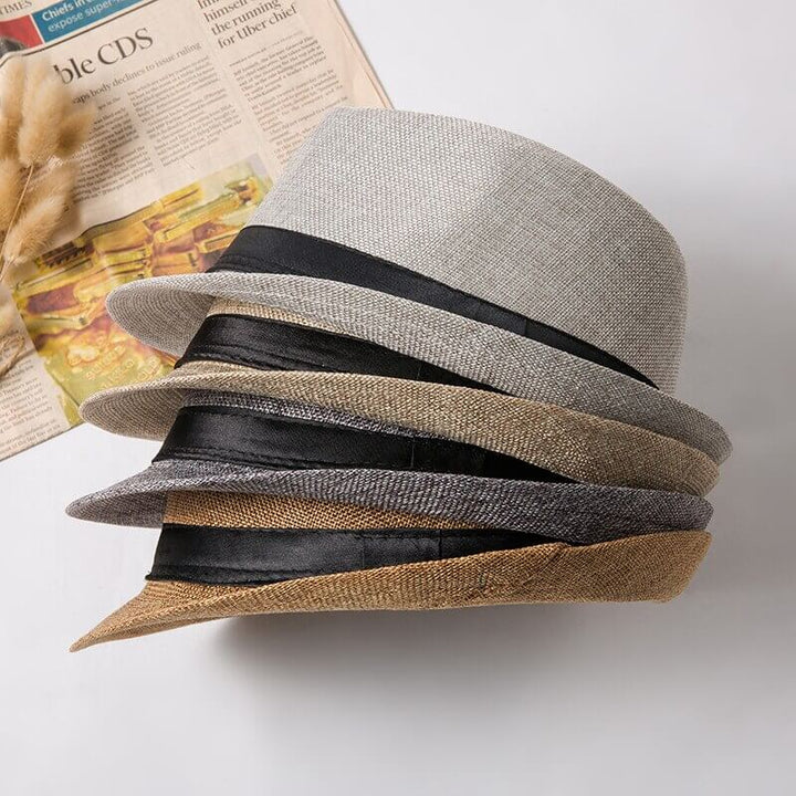 Black classic unisex summer trilby hat, lightweight and perfect for outdoor and beach trips.