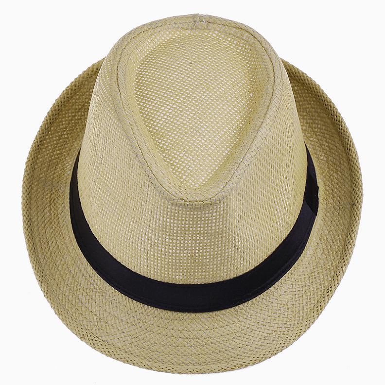 Black lightweight trilby summer hat, classic unisex style for outdoor wear & beach.