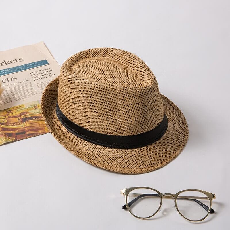 Beige versatile trilby summer hat, lightweight classic unisex for outdoor activities & sun protection.