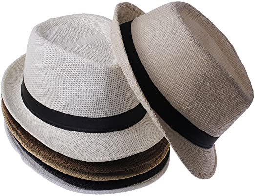Black classic trilby summer hat, lightweight unisex design for effortless outdoor and beach wear.