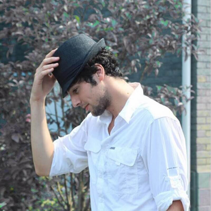Beige classic unisex summer trilby hat, lightweight design for comfortable outdoor adventures.