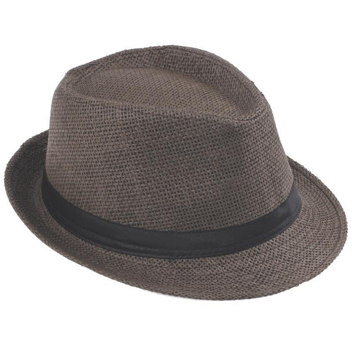 Unisex classic trilby summer hat in khaki, lightweight design for stylish sun protection.