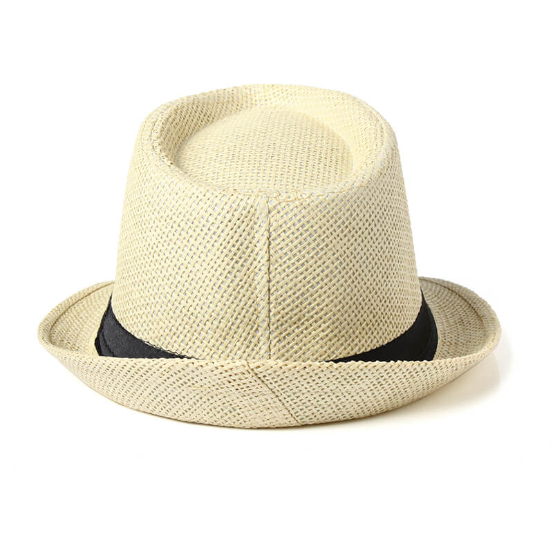 White classic summer trilby hat, versatile and lightweight for beach days & travel.