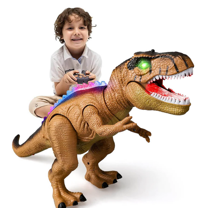 Prehistoric remote control walking dinosaur toy, an electronic T-Rex for kids. Engaging interactive play for all ages.