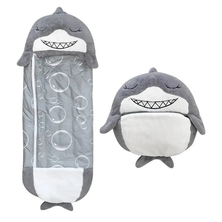 Adorable panda 2-in-1 sleeping bag and plush animal cuddle buddy, perfect child nap mat for any adventure.