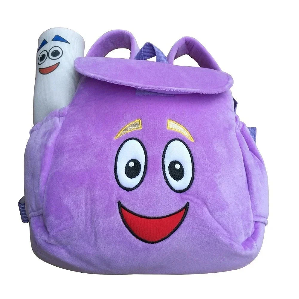 Kids' adventurous explorer backpack with a detailed map design, perfect for preschool or elementary school.
