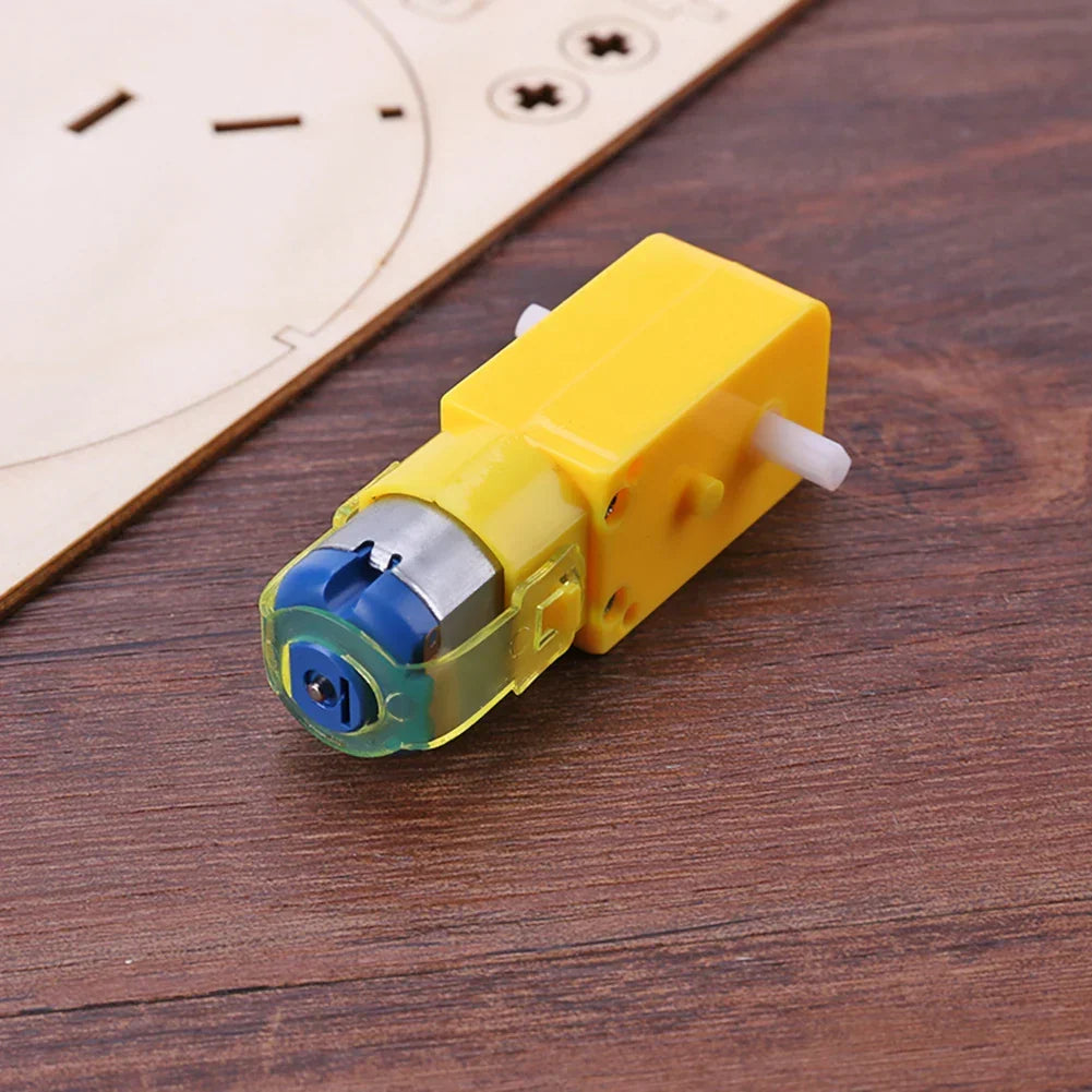 Colorful wooden components for DIY electric toy boat. Engaging STEM kit for kids.
