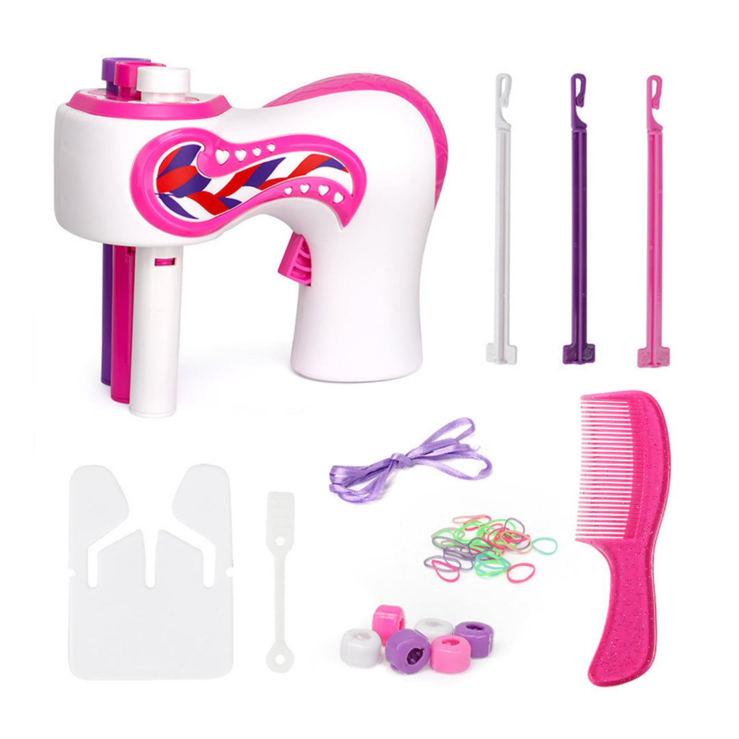Kids' automatic hair braider makes easy, quick braids for children. Effortless DIY hair styling tool.