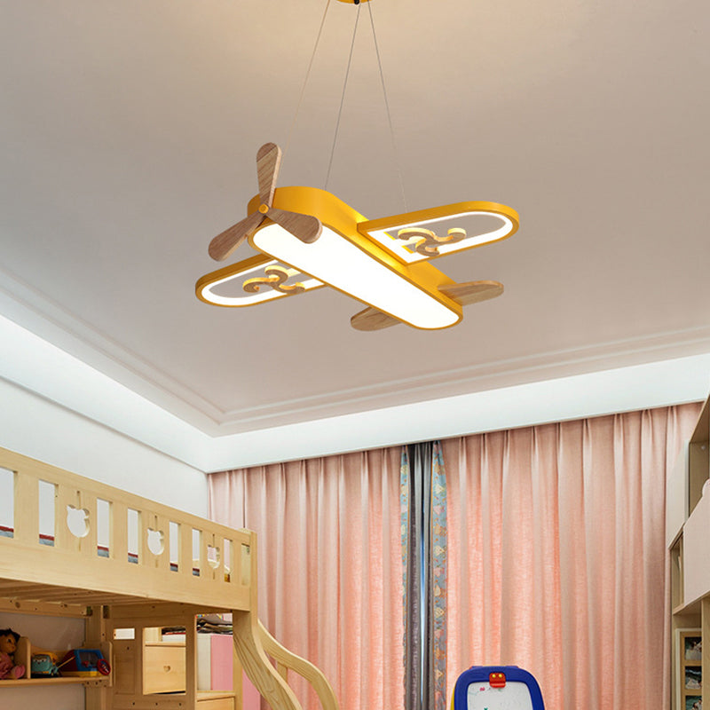Kids' dimmable LED airplane ceiling light, perfect pendant fixture for a child's bedroom or nursery, modern acrylic design.