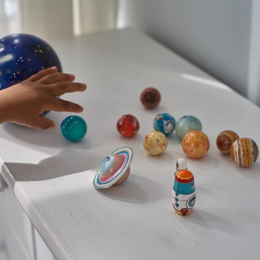 Durable wooden planets toy, an educational gift fostering early science skills and astronomy interest.
