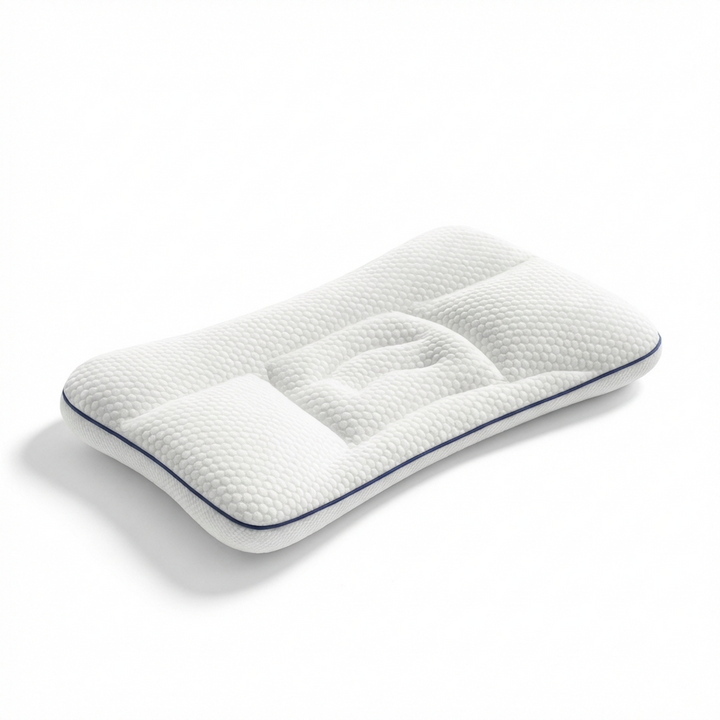 Kids ergonomic memory foam pillow, provides supported sleep. Hypoallergenic, ideal for child's bedding.