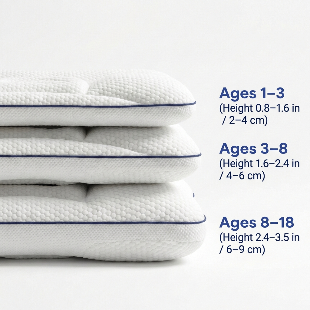 Ergonomic memory foam pillow for kids, promotes healthy spine alignment and peaceful, restful sleep.