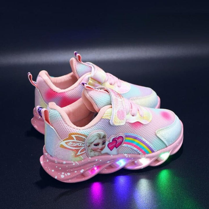 Durable GlowStride LED sneakers, light-up shoes for kids with comfortable & breathable design.