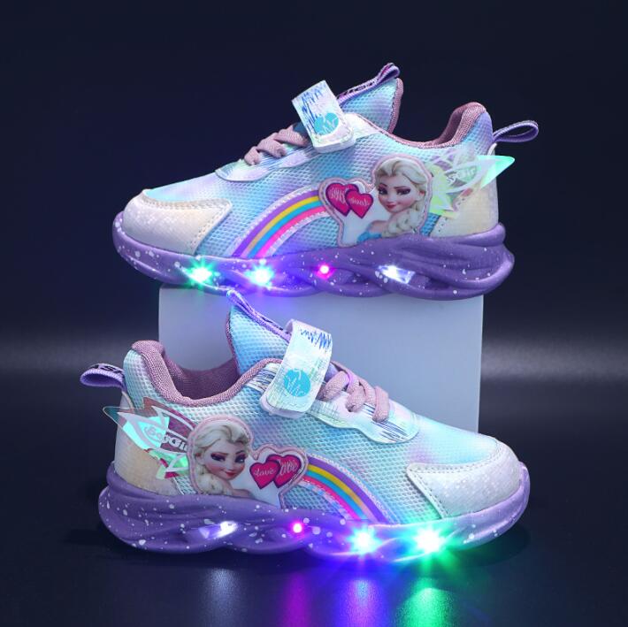 Kids' GlowStride light-up LED sneakers, bright active wear for toddlers and children, comfy fit.