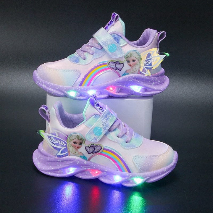 Light-up velcro sneakers for kids, GlowStride LED shoes, easy-on for toddlers & active children.