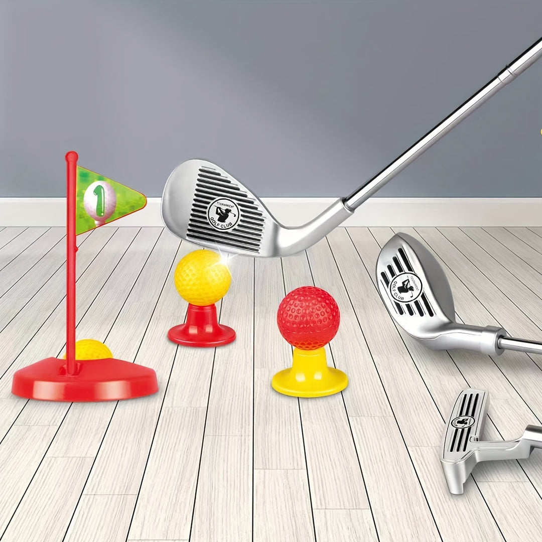 Toddler & children's golf game with adjustable clubs, balls, and putting goals for skill development.
