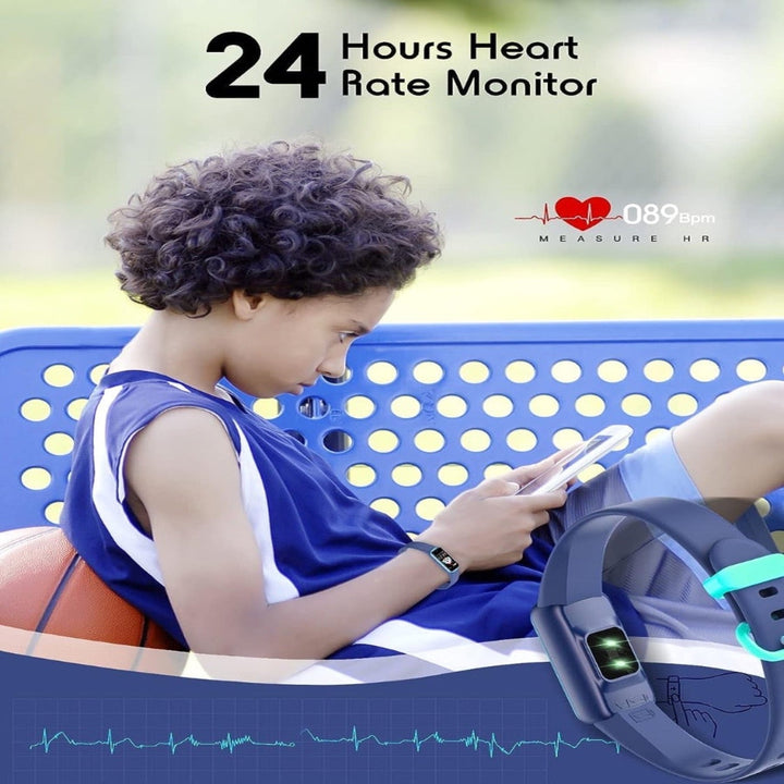 Durable silicone kids' smartwatch with GPS, fitness tracking, & a vibrant display for active children.