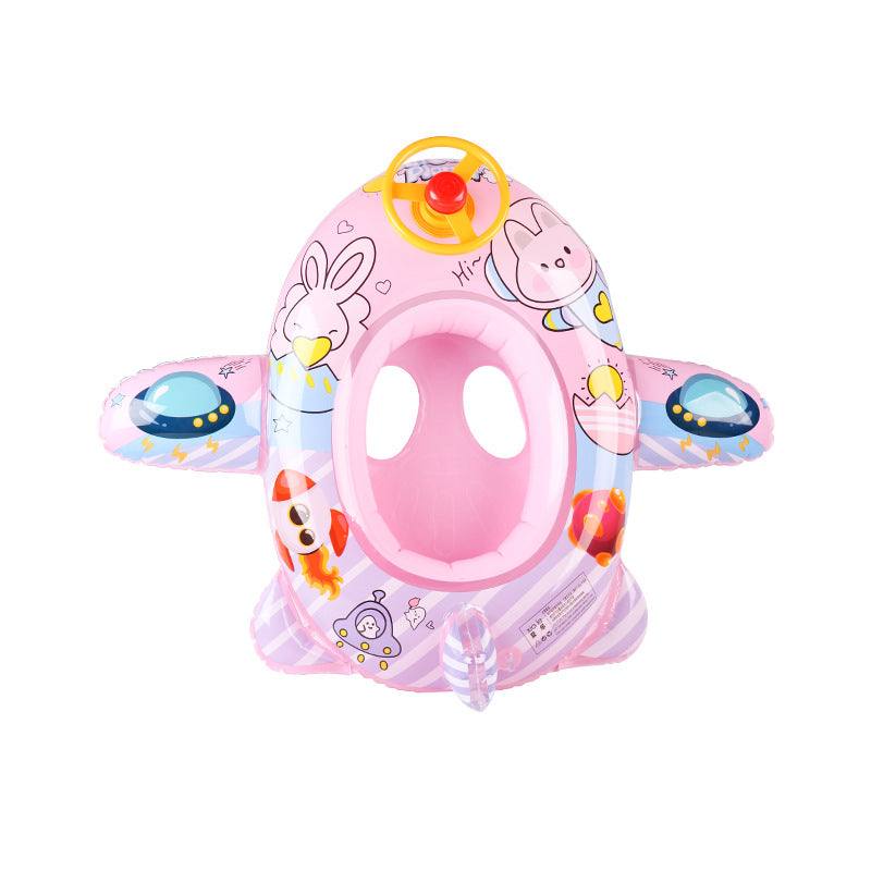 Kids' pool float with steering wheel, offering endless fun & stability for little swimmers.