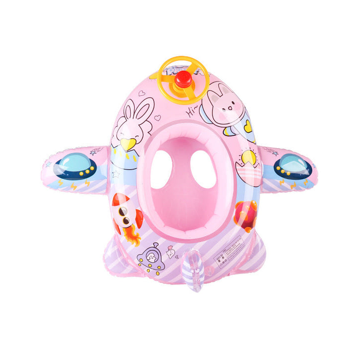 Kids' pool float with steering wheel, offering endless fun & stability for little swimmers.