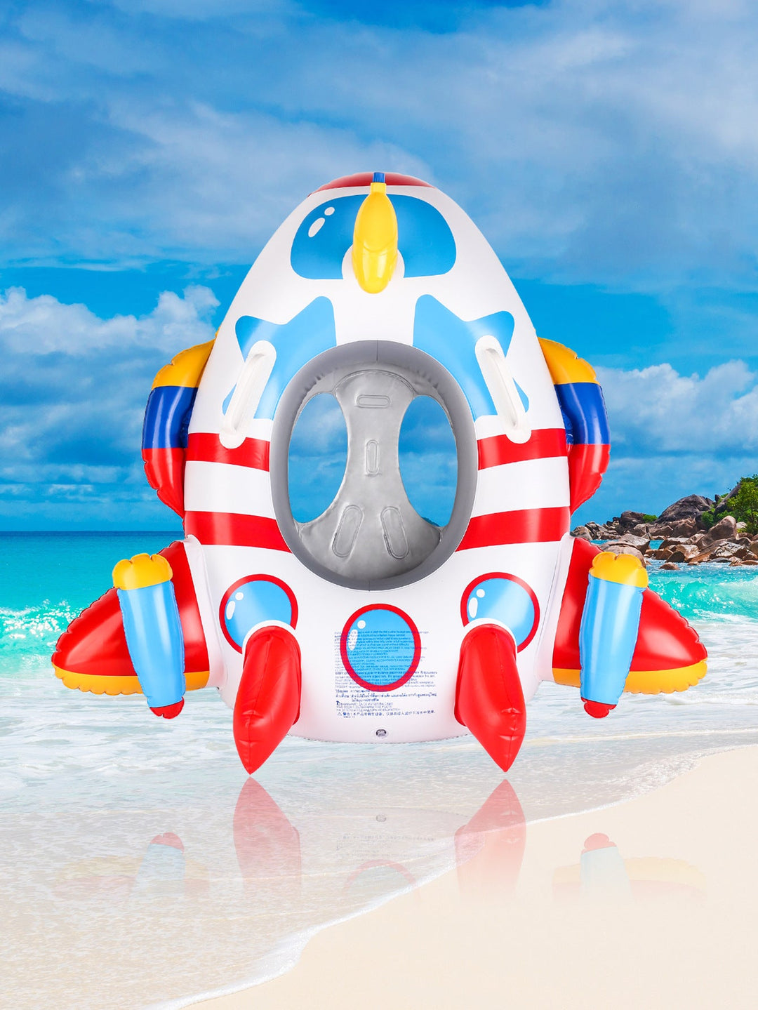 Gift idea: Kids' inflatable swim ring with steering wheel, perfect for birthdays & summer.