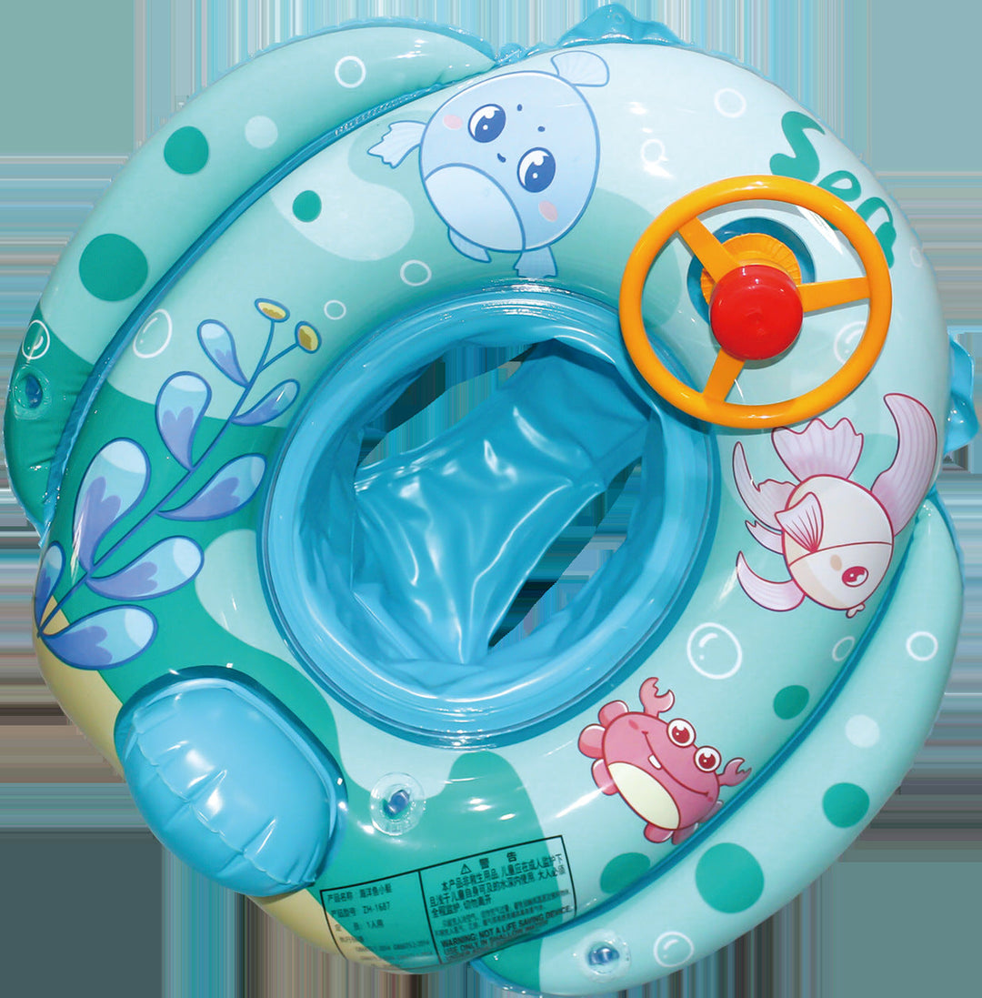 Easy-grip steering wheel swim ring for children, promoting active and joyful water exploration.