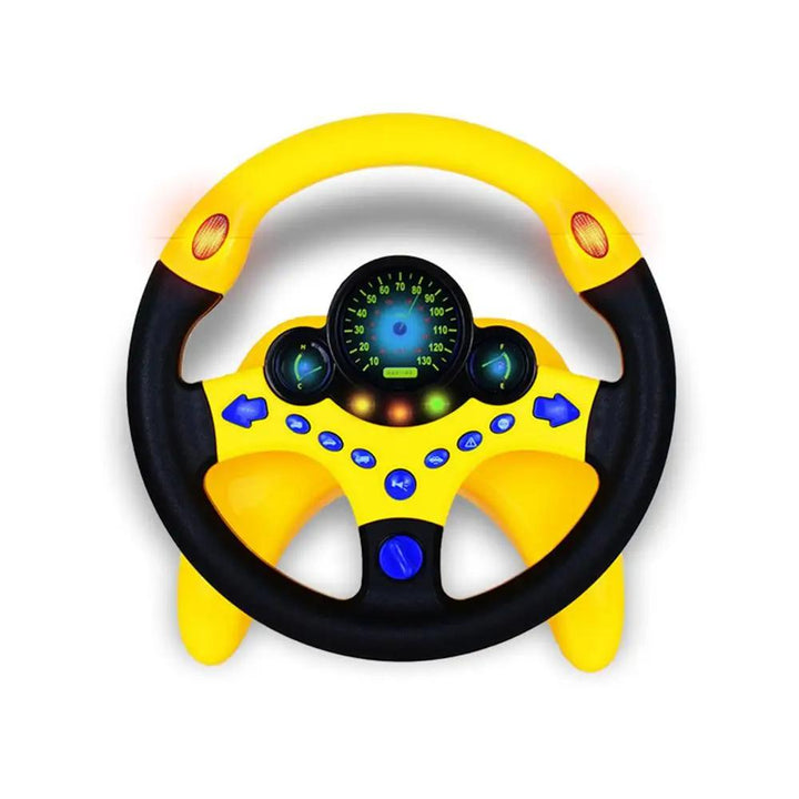 Kids' interactive driving simulator steering wheel toy with lights & sounds for toddlers; great pretend play car toy.