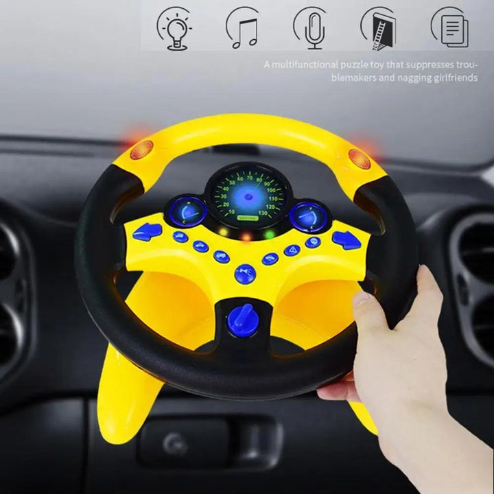 Best gift for kids: sensory driving simulator steering wheel toy with realistic car sounds & interactive buttons.