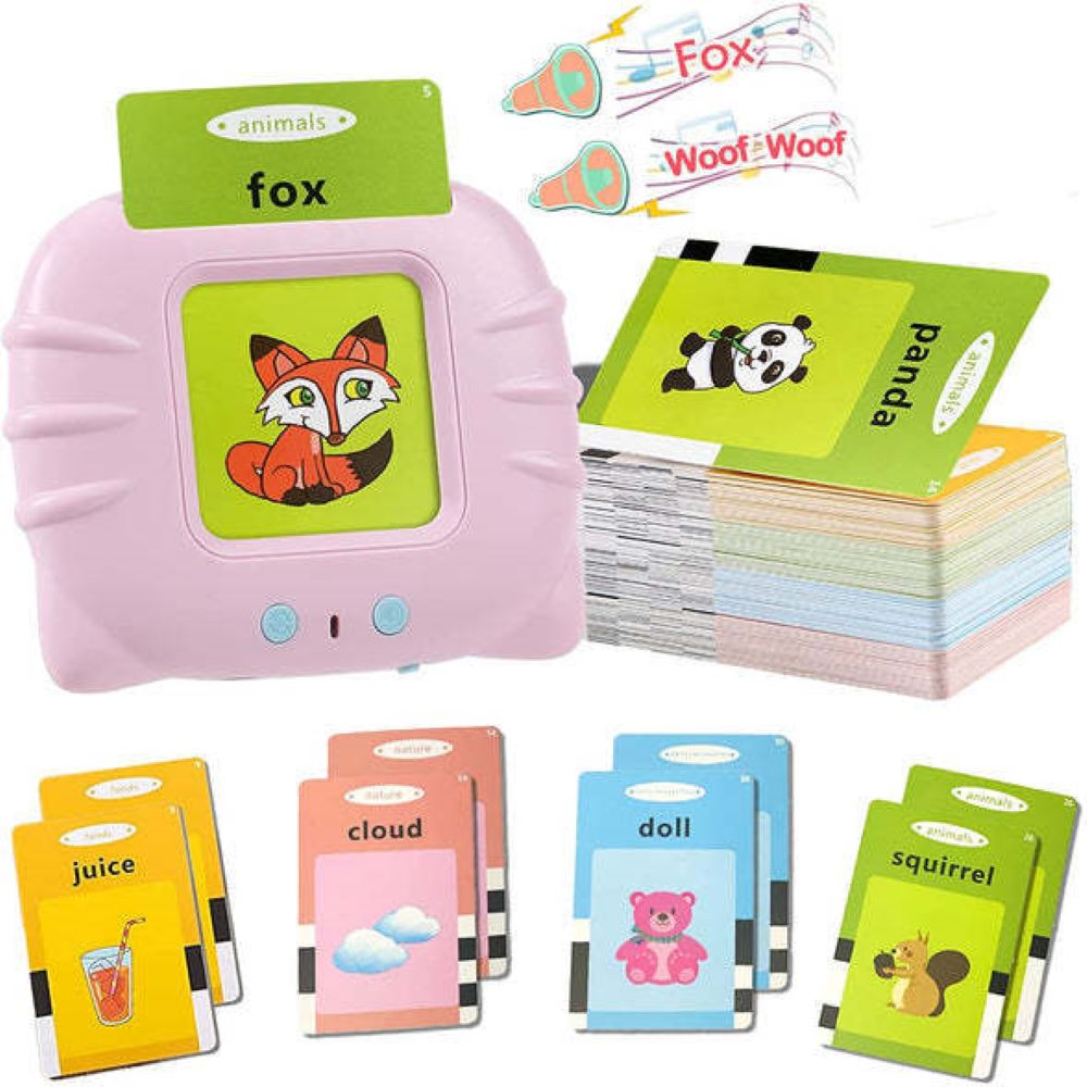 Rechargeable interactive flash cards for kids. Early education vocabulary builder, perfect for preschool learning.