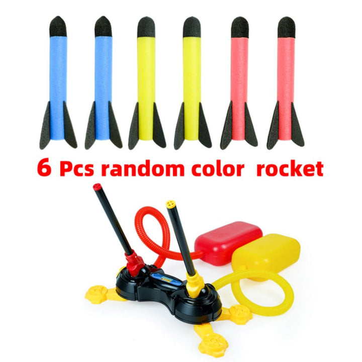 Unisex kids stomp rocket launcher toy set with foam air rockets for backyard fun. Educational & active play.