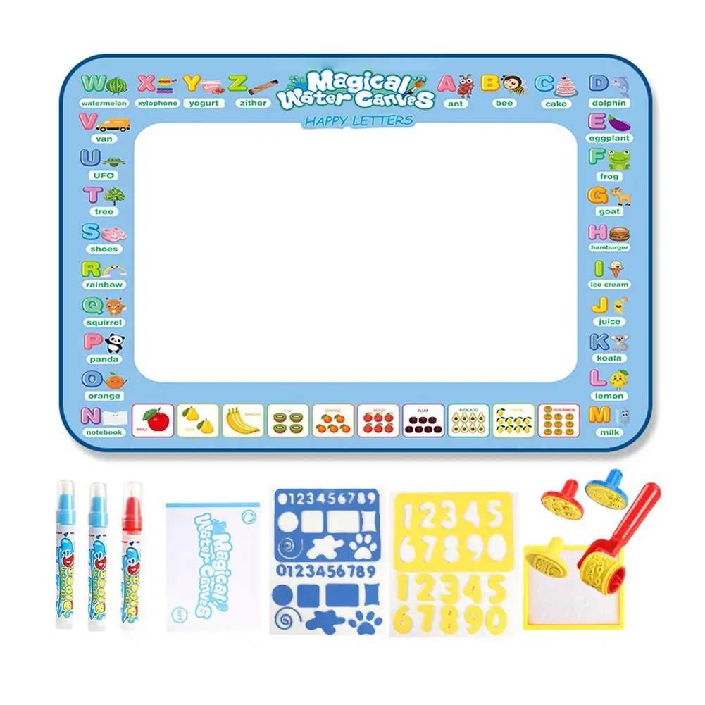 Children's gift: mess-free water doodle mat. A reusable educational toy for kids' art & creative learning.