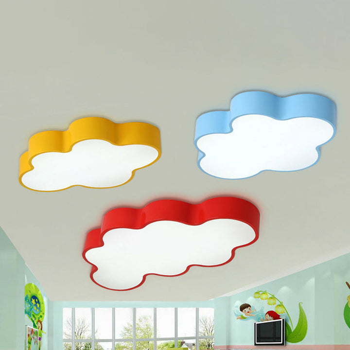 Kids' playful yellow LED ceiling light with adjustable colors, ideal for children's room & nursery decor.