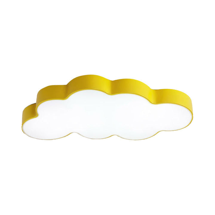 Modern playful yellow LED ceiling light with adjustable colors, enhancing children's room decor & ambiance.