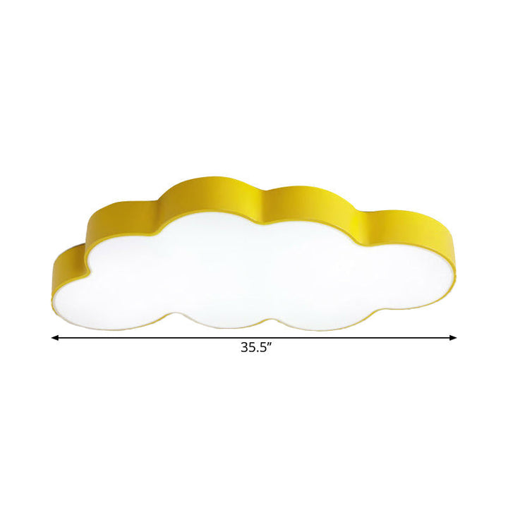 Bright & playful yellow LED ceiling light, adjustable for kids' rooms; energy-efficient nursery lamp design.