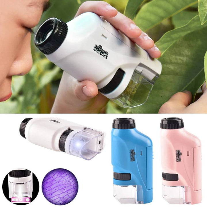 Portable zoom microscope, a perfect STEM toy for kids. Encourages science discovery, great for indoor & outdoor use.
