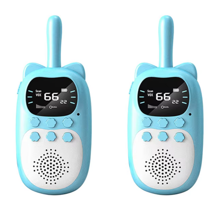 Kids' rechargeable digital walkie talkies for long-range outdoor play & adventure toys.