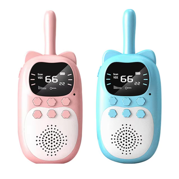 Durable kids' digital radio walkie talkies, rechargeable, perfect for outdoor adventure.