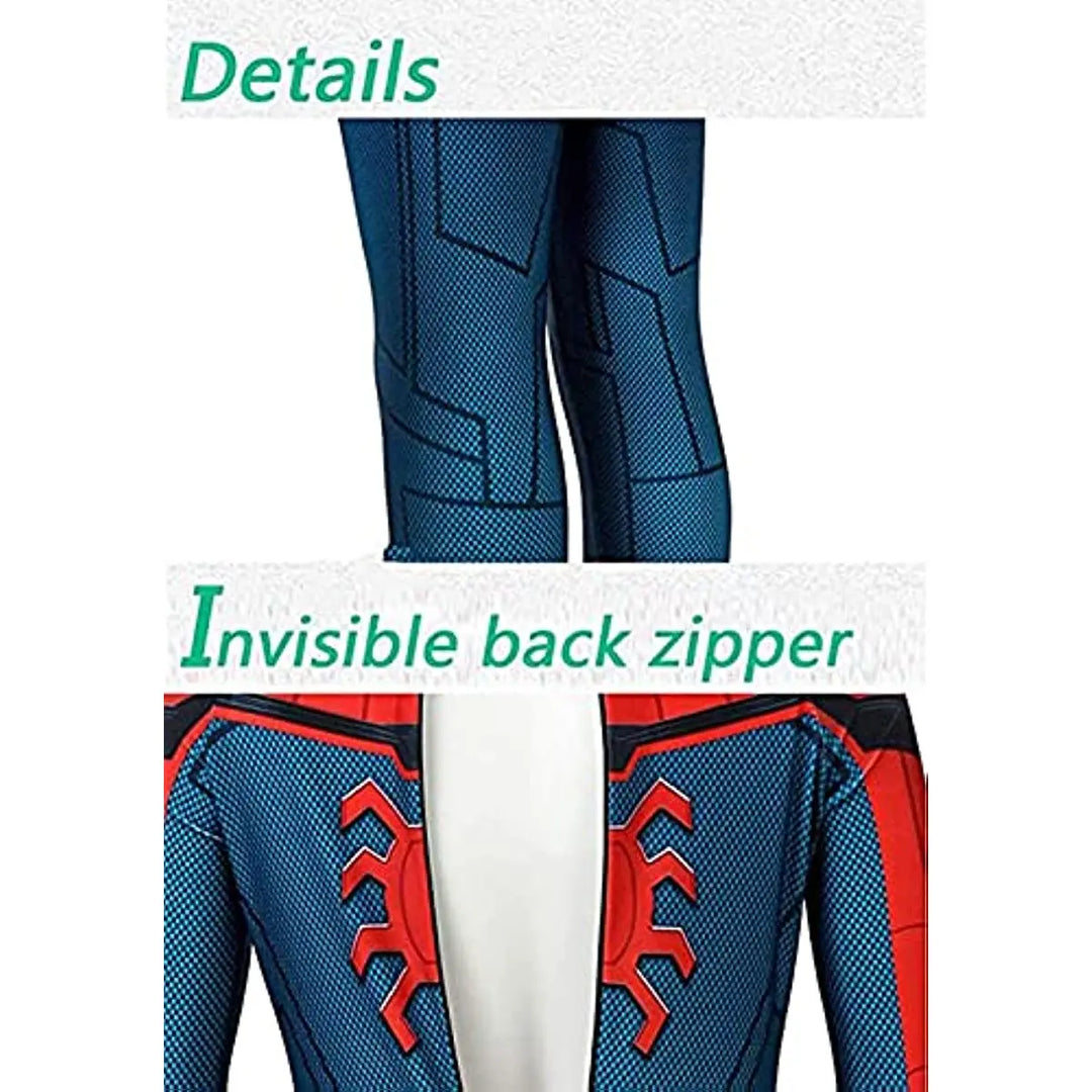 Full red Spider-Man costume for kids, displayed on a mannequin, ready for Halloween or parties.
