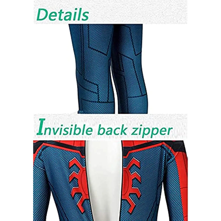 Full red Spider-Man costume for kids, displayed on a mannequin, ready for Halloween or parties.